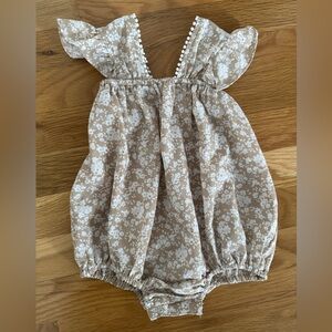 Tullabee Beige Floral Bubble Romper